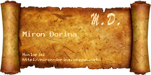 Miron Dorina névjegykártya